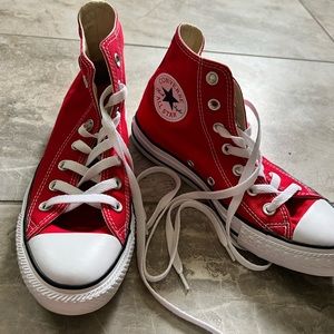 Red Converse High Top Sneakers (like new)